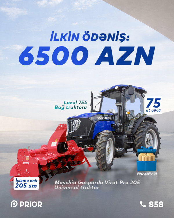 “Lovol 754” + “Maschio Gaspardo Virat Pro 205” (XÜSUSİ İLKİN ÖDƏNİŞLƏ!)