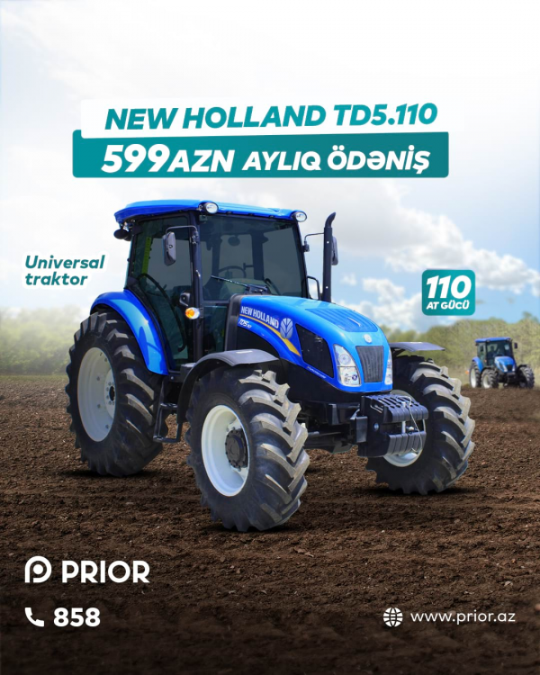 New Holland TD 5.110 (2021) – 599 AZN Aylıq Ödəniş
