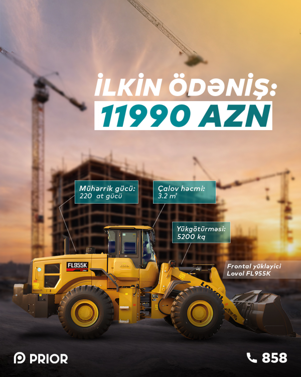 “Lovol FL955K” frontal yükləyici (XÜSUSİ İLKİN ÖDƏNİŞLƏ!)