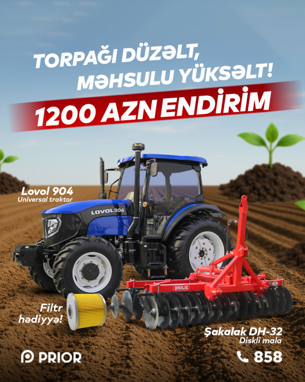 “Lovol 904” + “Şakalak DH-32” (1200 AZN ENDİRİM)