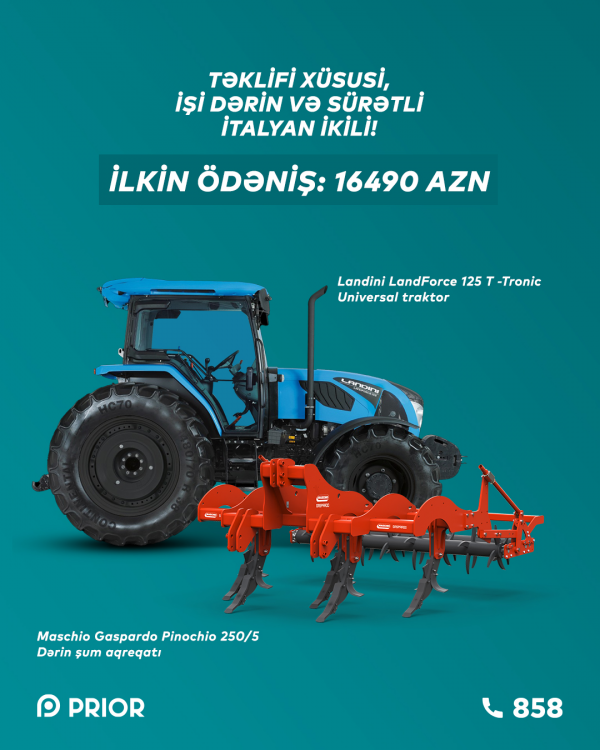 “Landini Landforce 125 T-Tronic” + “Maschio Gaspardo Pinocchio 250/5” (XÜSUSİ İLKİN ÖDƏNİŞLƏ!)