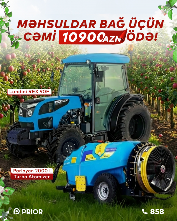 “Landini REX 90F” + “Parlayan 2000 L Turbo Atomizer” (XÜSUSİ İLKİN ÖDƏNİŞLƏ!)
